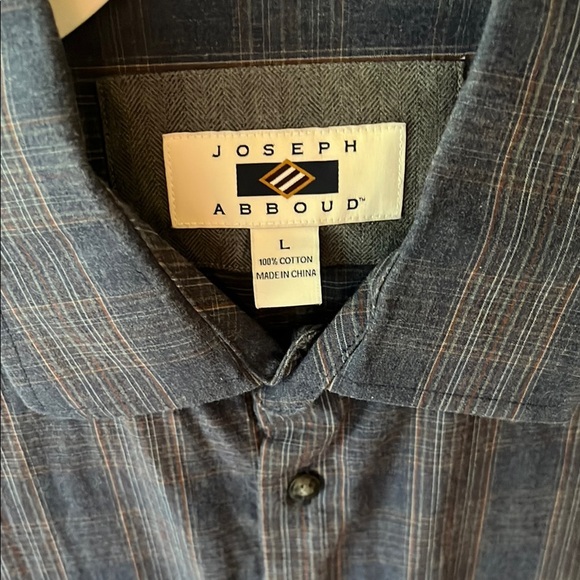 Joseph Abboud Men's Casual Navy Button-Down Shirt - Picture 3 of 5